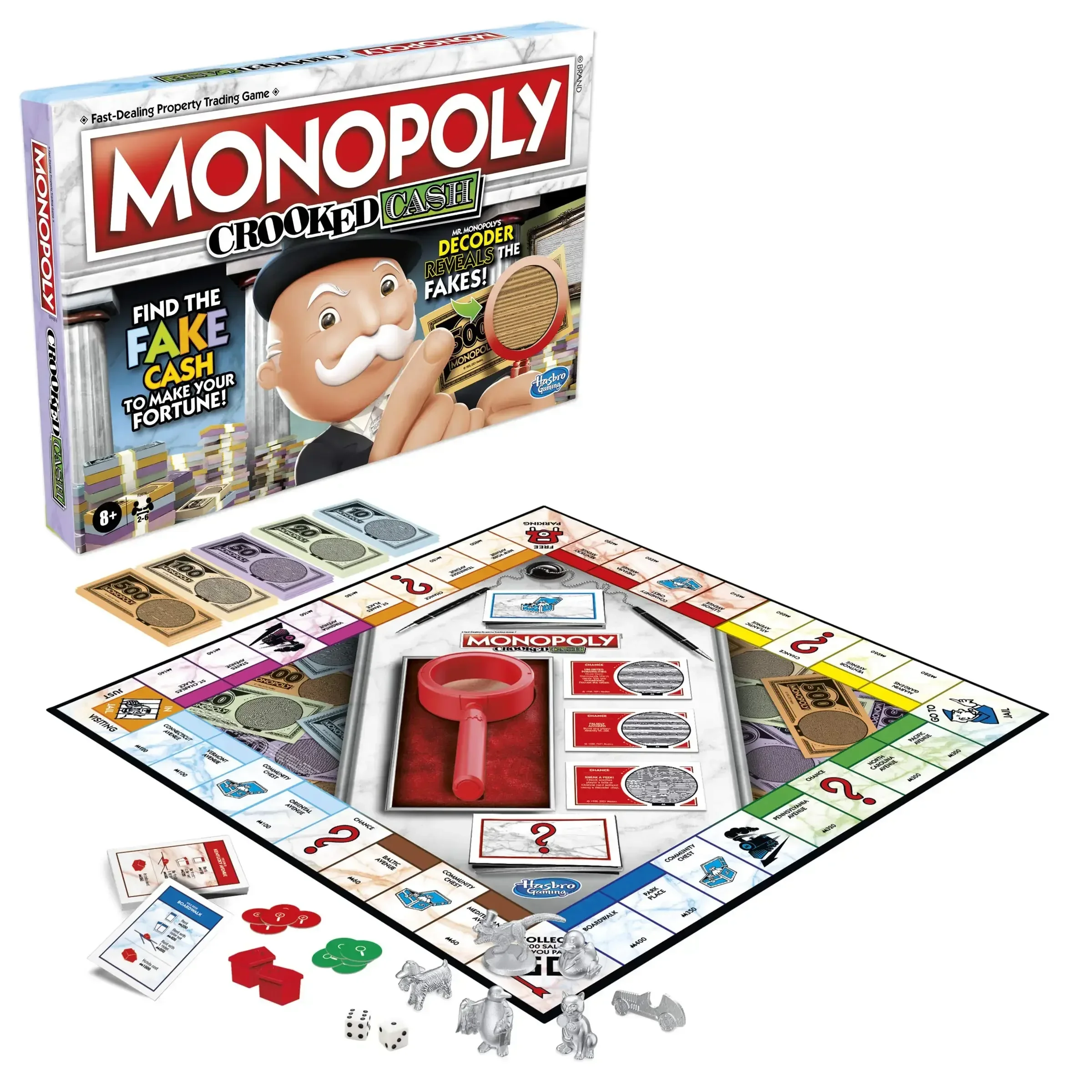 Hasbro Game Monopoly - 가족용 하스브로 모노폴리 크루크드 캐쉬 보드