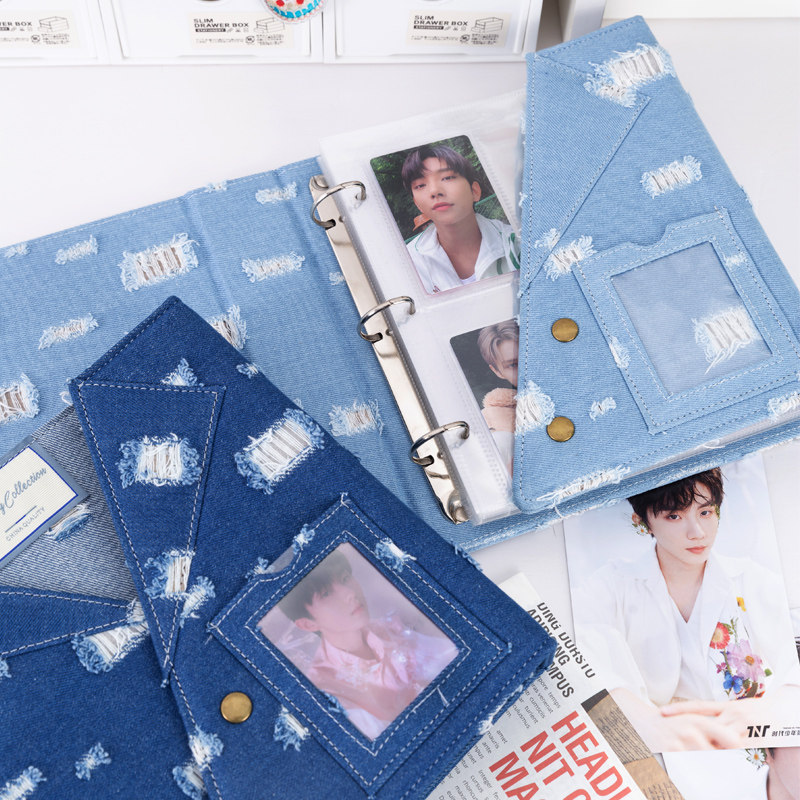 Pokemon Binder Card - 대형 A5 빈티지 데님 카드 바인더