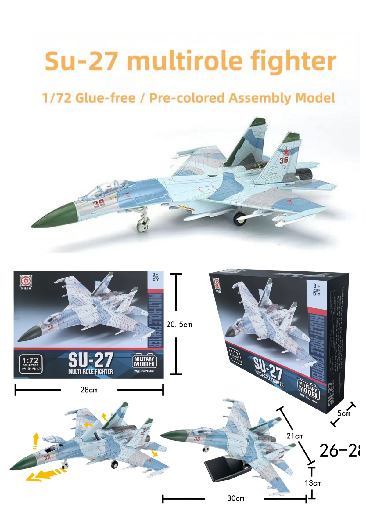 ABS 1/72 스케일 항공기 SU27 다목적 전투기  - Model Airplane Plastic 리뷰 및 가격